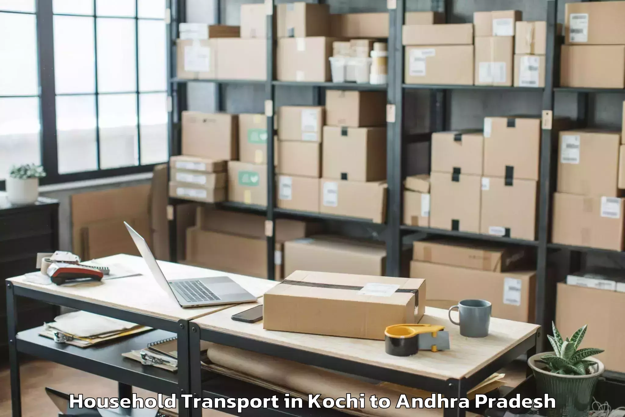 Book Kochi to Simhadri Puram Household Transport Online